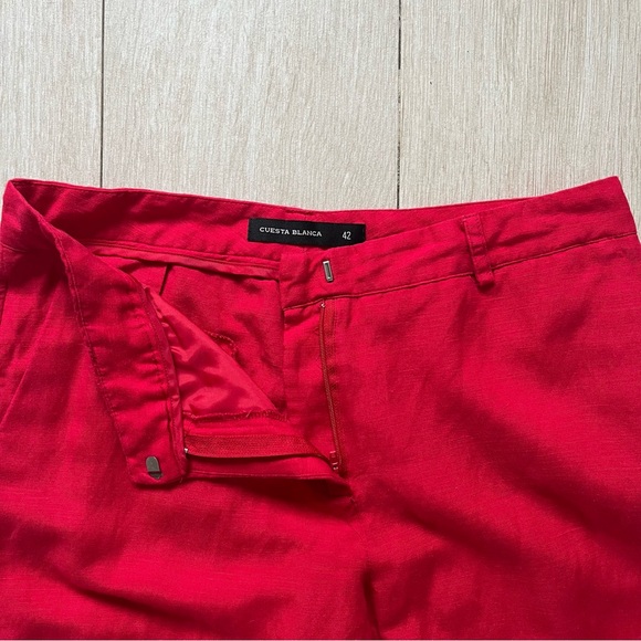 CUESTA BLANCA Red linen pants. 50% linen, 50% viscose. Size 42. Perfect Conditio - Picture 4 of 6